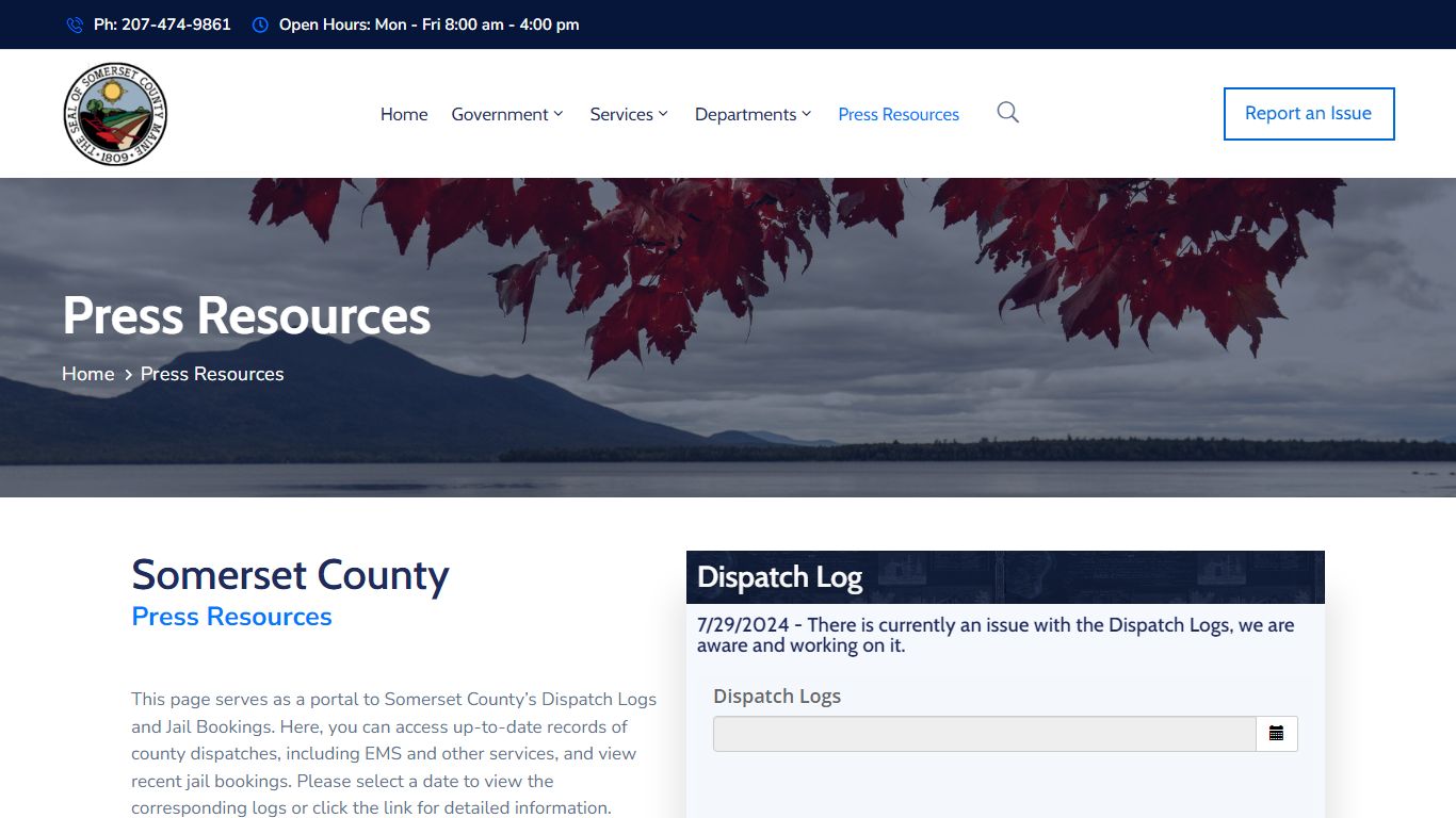 Press Resources | Somerset County Maine